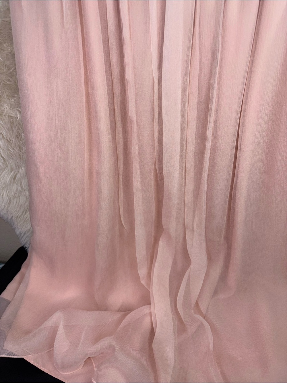 Amsale Soft Pink Ruffle Chiffon Strapless Dress size 6 - Picture 6 of 16